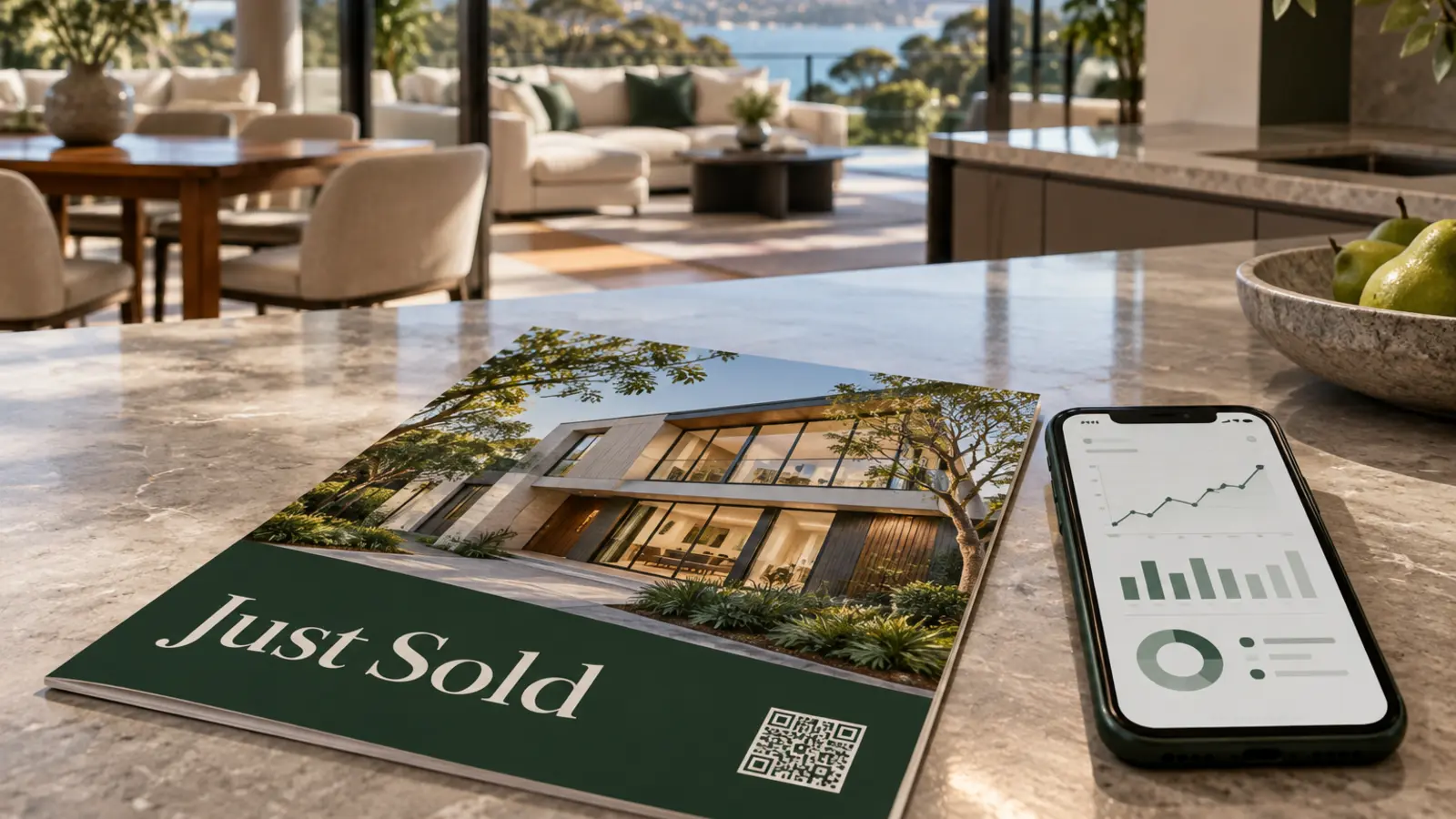 Printed real estate campaign with QR code and response analytics